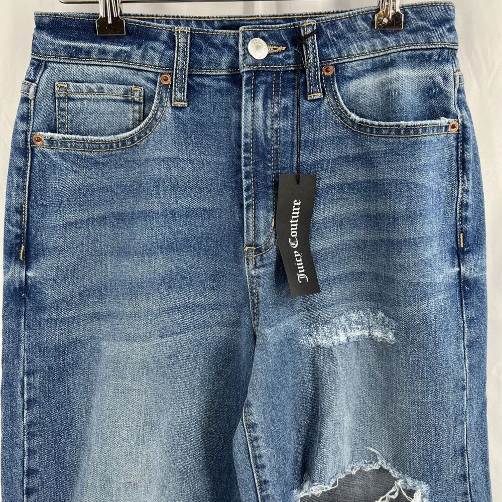 Juicy Couture Wide Leg Destroyed Jeans Size 26 New - Picture 3 of 8